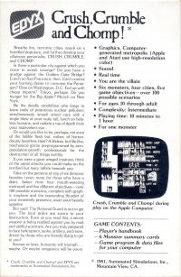 Crush, Crumble and Chomp! Box Artwork Back