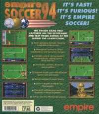 Empire Soccer 94 Box Artwork Back