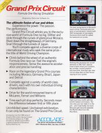 Grand Prix Circuit Box Artwork Back