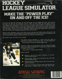 Hockey League Simulator Box Artwork Back