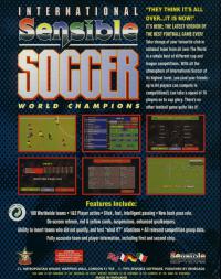 International Sensible Soccer Box Artwork Back