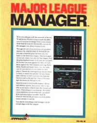 Major League Manager Box Artwork Back