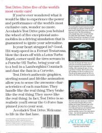 Test Drive Box Artwork Back