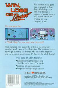 Win, Lose, or Draw! Box Artwork Back
