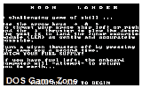 Moon Lander DOS Game