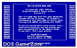 Six Letter Game, The DOS Game